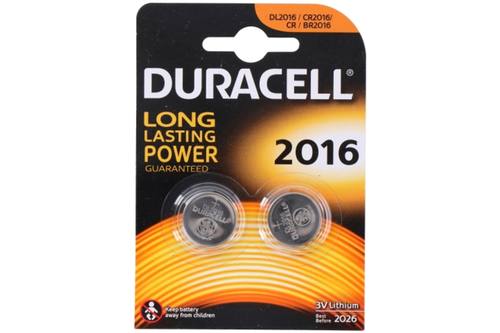Battery, Duracell, 2016, 2 pieces, DL2016 / CR2016 / CR / BR2016 1