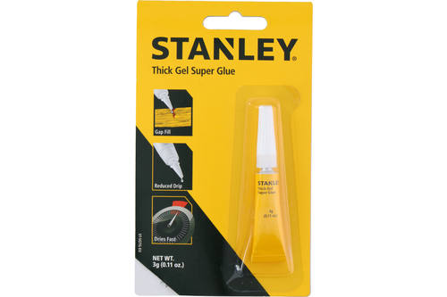 Fast drying super glue, Stanley, gel, 3 gram, tube 1