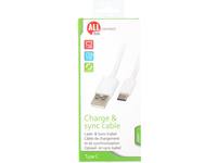 Sync and charge cable, AllRide Connect, 2.0A, USB A to C, white, 120cm, PVC 1